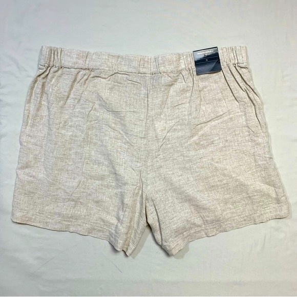 BANANA REPUBLIC Linen Shorts Women's XL Natural Pull-on Boho Summer Minimalist - Picture 3 of 9
